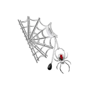 Spider Charm Web Claw Clip [Silver]