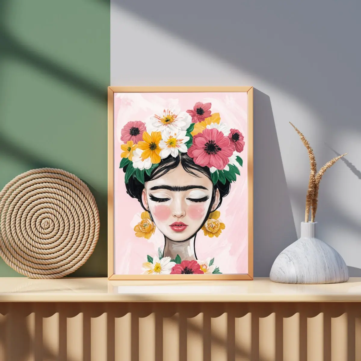 Frida Kahlo Pop Art Wall Art – Portrait & Self-Portrait Poster, Mexican Art Print, Room Decor, Unframed