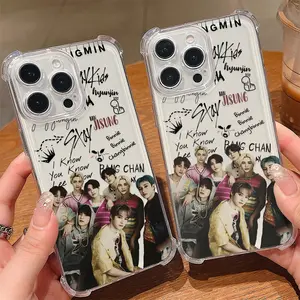 Fashion K-KPOP S-STRAYS Poster Hot Phone Case Suitable for iPhone 17 16e 16 15 14 13 12 11 Mini Pro Max Air X XR XSMAX 8 7 Plus Anti Fall Transparent Soft Back Cover, Accessories
