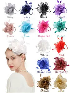 Fascinator Headband with Feather, Headbands Women, Women's Tea Party Hat for Kentucky Derby, Cocktail, Wedding, Fancy Dress Party Mother's Day, Valentine's Day, Jockey Club, Christmas Gifts