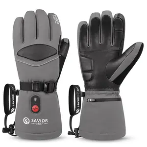 Heated Winter Gloves for Men Women, 7.4V Rechargeable Touchscreen Gloves for Skiing Riding