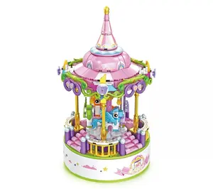 Contixo 488pc Carousel Music Box & Building Block Set Contixo 488pc Carousel Music Box & Building Block Set