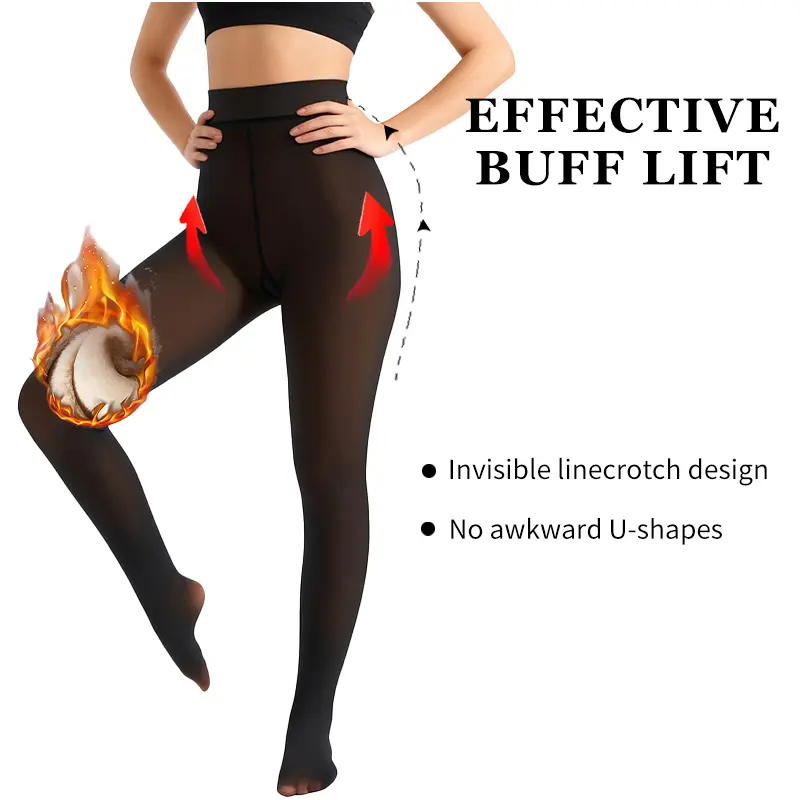 Fleece Lined Winter Tights for Women Thermal Warm Opaque Leggings Plus Size Soft Breathable Plush Inner Fleece Lined Winter Tights for Women Thermal Warm Opaque Leggings Plus Size Soft Breathable Plush Inner