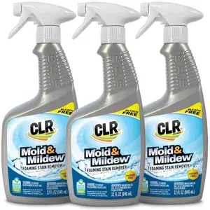 CLR 32 oz. Mold and Mildew Clear Cleaner Remover, EPA Safer Choice Certified Bleach Free Formula, Removes Tough Stains from Tile, Grout, and Countertops, Fast Acting Multi Surface Cleaner for Kitchen and Bathroom, Safe for Family and Pets.