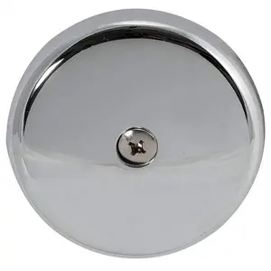Two-Hole Bathtub Overflow Face Plate with Brass Screws, Chrome, 35245