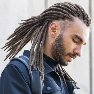 Black Dreadlocks,Handcrafted Reggae Dreadlock Ponytail 0.8cm 8inch,Hip-Hop Rock Dreadlock Extensions