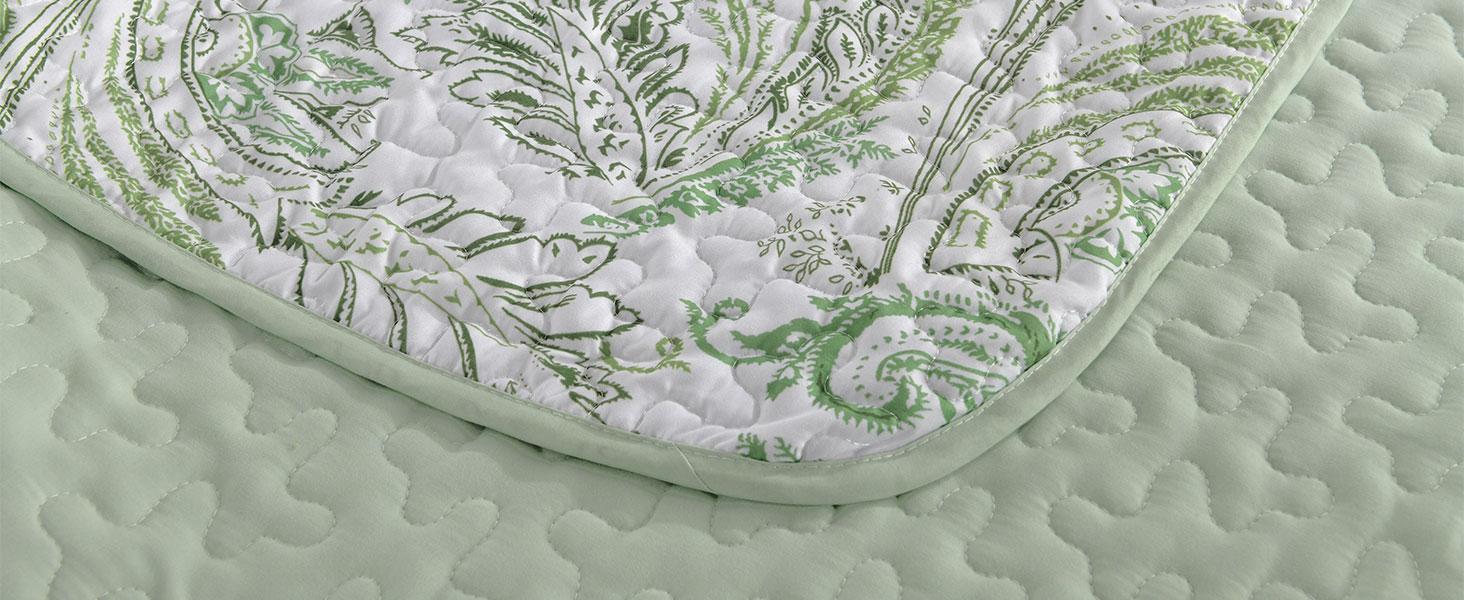 Paisley Set King Size,3 Pieces Boho Bedspread, Soft and Lightweight Microfiber Coverlet Bedding Set for All Season(110''x90'')