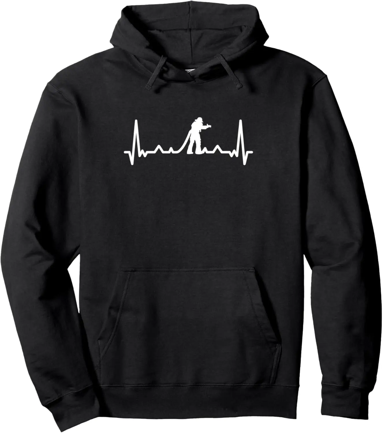 Firefighter Heartbeat Cute Fire Department Fireman Firewoman Pullover Hoodie