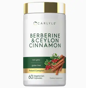 Berberine with Ceylon Cinnamon | 60 Capsules | Vegetarian, Non-GMO, Gluten Free