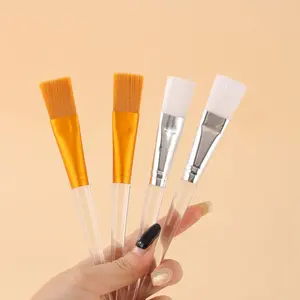 Crystal Clear Silicone Face Mask Brush Set -transparent Handle Skincare Applicator for Mud Masks & Serums, Non-Absorbent Hygienic Spatula for At-Home Spa, Glowcation Travel Essential - Ideal Christmas Stocking Stuffer for Women, Beauty Tool
