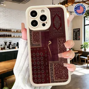 Vintage Persian Rug Pattern Case for iPhone 17 16 15 14 Pro Max 13 12 11 XR XS Plus Air Slim Lightweight Shockproof Anti Drop Protective Durable TPU Cover