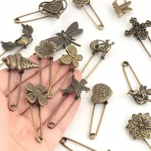 6pcs  Style Creative Brooch, Safety Pin, Metal Accessories, DIY Handmade Accessories, Random Style