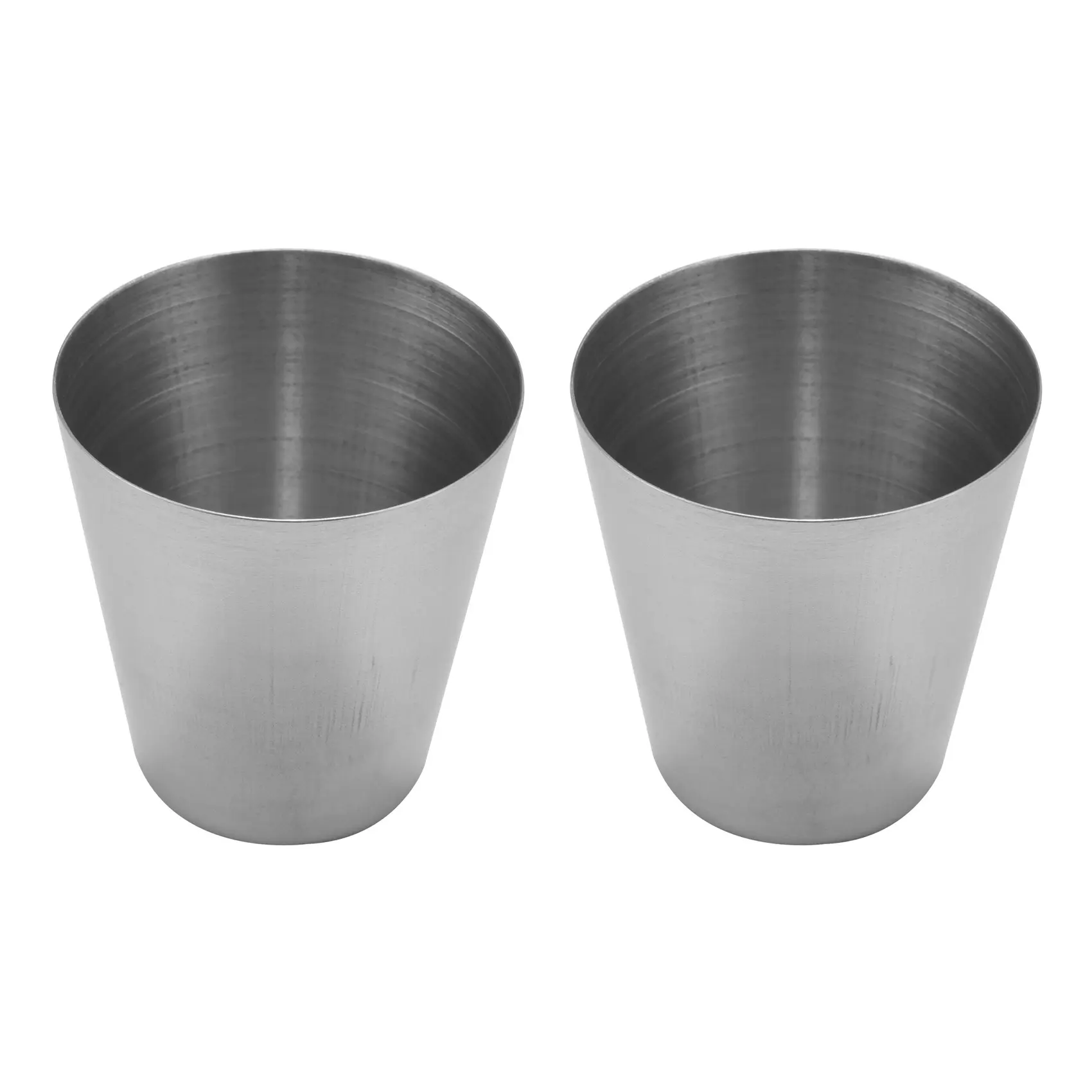2-Pack Stainless Steel Shot Glasses - 1oz Brushed Finish Mini Tumblers, Portable Drinking Cup Reusable Drinkware for Travel Flask, Camping, Whisky, Compact, 35Ml, Rounded Edges, Travel Camping, Outdoor Sports, Unisex