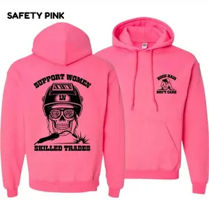 WELDING - SUPPORT WOMEN SKILLED TRADES HOODIE/ SWEATSHIRT/ T-SHIRT - HOOD HAIR DON'T CARE WOMENS - SUBLIMATION INK Womenswear Pullover