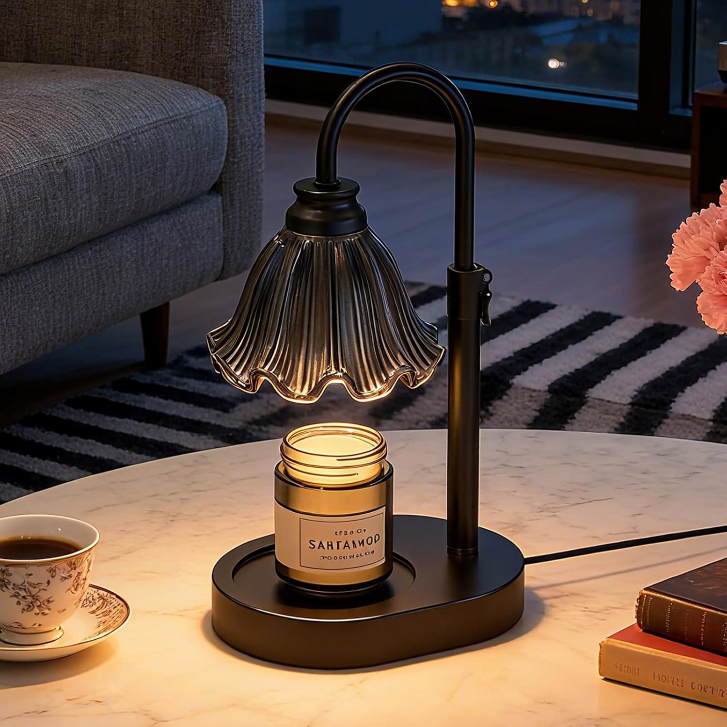 Candle Warmer Lamp with Timer and 4 Brightness Levels, Height Adjustable Candle Lamp Warmer for Bedroom, New Home Decor, Housewarming Gifts for Women