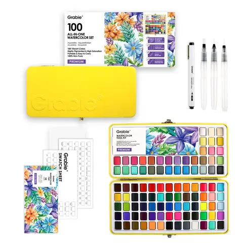 Grabie All-In-One Premium Watercolor Set, portable art, supplies, Back to School, Class Reward Gift Idea