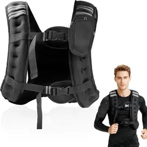 Weighted Vest for Women and Men, 12lb Weight Vest with Reflective Stripes and Adjustable Strap Pocket Running Vest for Workout, Strength Training, and Walking