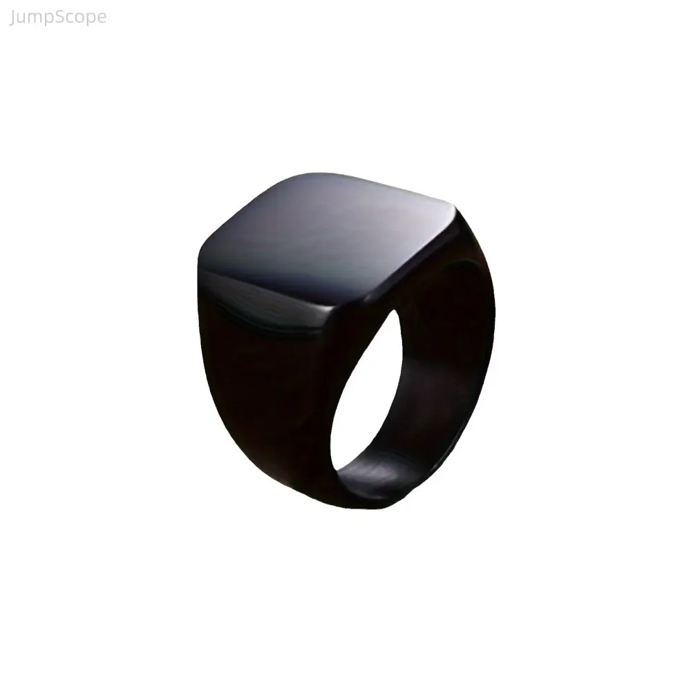 Men's Square Signet Rings - Male Simple Polished Solid Band, Smooth Plain Top, Tarnish-Free Durable Hand Jewelry for Everyday Casual/Formal Wear (Indoor Recreation Accessory), Fashion, Solid Metal, Men's Jewelry, Minimalist Polished Solid Band