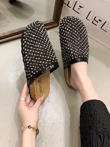 Women's Rhinestone Mules Clogs 2026 Summer New, Sparkly Bling Slip-on Slides Closed Toe Platform Sandals, Fashion Casual Indoor Outdoor Slippers for Ladies, Dressy Party Glitter Shoes