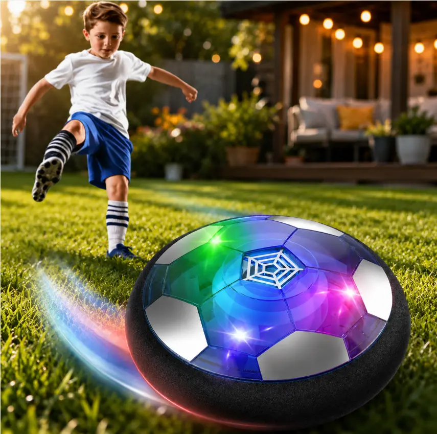 Rechargeable Hover Soccer Ball Air Soccer Ball Floating Soccer Toy LED Light Indoor Soccer Game Soft Foam Bumper Air Power Football Kids Toy Birthday Gift Boys Girls Family Game Viral Finds Must Have Home Play Party Fun Parent Child Interactive   school