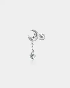 Moon Star Dangle Cartilage Stud
