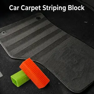 Hair Remover & Car Carpet Striping Block Rubber Brush Roller Shedding Comb for Sofas Car Carpet Block and Hollow Cleaner, Home Auto Detailing Tool ,4.72x1.77x1.77 Inches Cleaning