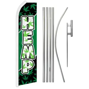 5-Piece Durable Steel-Aluminium Banner & Flag Pole Kit with Free-Fly Polyester Fabric Super Flag Set, Curved Sleeve for Home, Festive Party Advertising