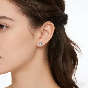 14K Gold Plated Five Pairs Stainless Steel Stud Earrings Set for Women - Hypoallergenic 5 Earrings Pack - Premium Cubic Zirconia Studs