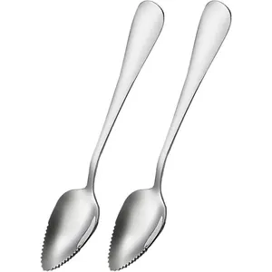 Grapefruit Spoons Serrated Edge Stainless Steel Grapefruit Utensils Tool Dessert Spoons for Citrus   Salads Melon Lime Pitaya  Fruit Puree