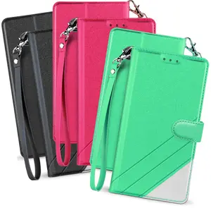 Case for LG V60, Infolio Wallet Credit Card Slot ID Cover, View Stand [with Wrist Strap Lanyard] for LG V60 ThinQ Phone