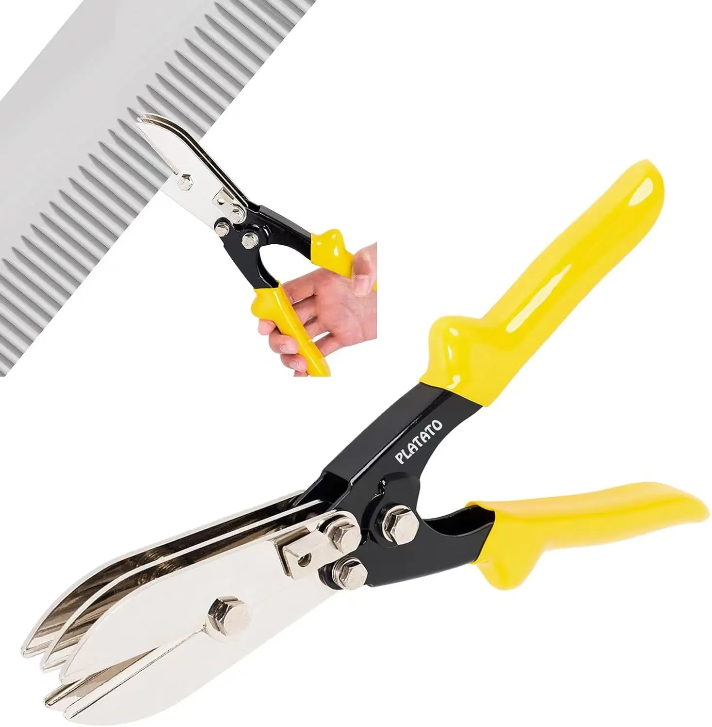 5 Blades Sheet Metal Tools HVAC Tool Duct Crimping Tool Gutter Crimper for 24-28 Gauge Stainless Steel, Crimper for Downspout, Stove Pipe, Ductwork and Venting Work