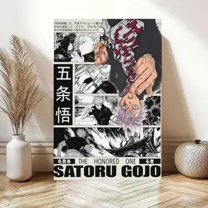 Satoru Gojo Jujutsu Kaisen Anime trending Poster Print, JJK Manga Wall Art for Home Decor, Minimalist Aesthetic Artwork, Birthday Gift for Anime Fans Artistic