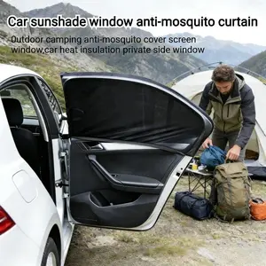 A pair Car Mosquito Net Sunshade Curtain, Car Window Privacy Blinds, Outdoor Camping Car Insect Screen, Car Side Window UV Protection Ventilation, Sunshade Cover, Automotive Glass Sunshade, Sunshade For Car Outside