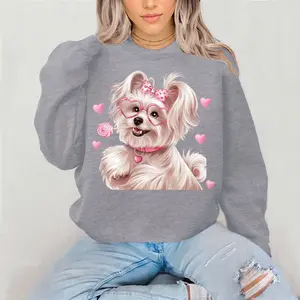 Dog Breeds Valentines Day Sweatshirt Gildan Everyday Style Super Soft Unisex Fit Streetwear Graphic Top warm Gift for her Womenswear Casual Printed Long Sleeve funny sarcastic