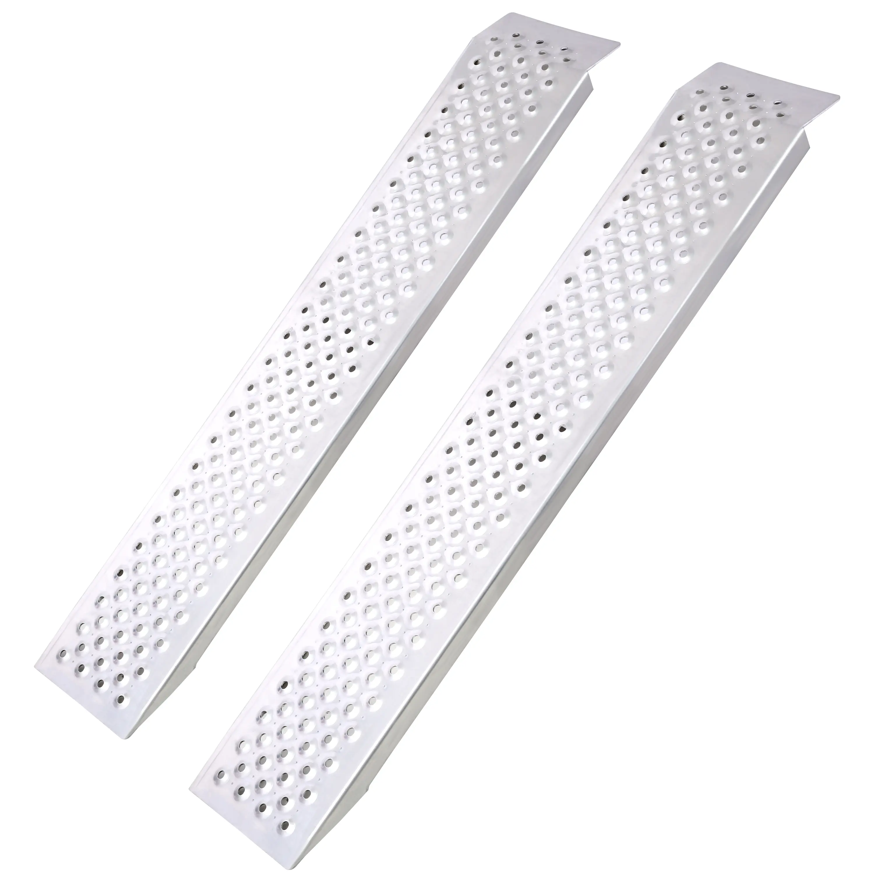 2-Pack 4 FT Aluminum Shed Loading Ramps, 880 LBS Max Load Capacity, Outdoor Curb & Stair Access Ramps for Hand Trucks, Bicycles & Four-Wheelers