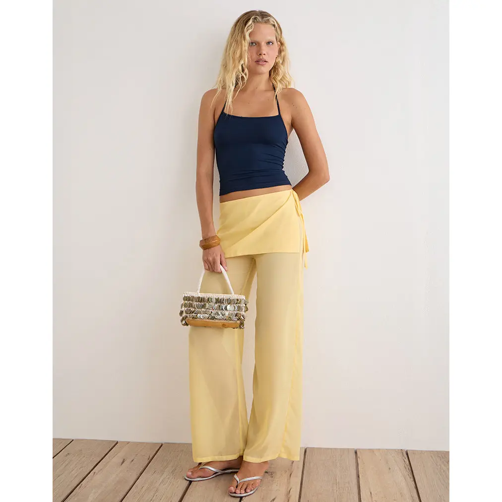 Eluna Trouser in Chiffon Pastel Yellow
