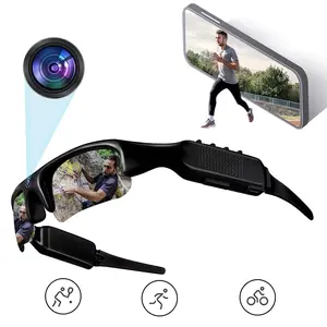 Smart Glasses Wearable Camera Glasses HD Video Sports Camera Wireless WiFi Connect to Phone APP for Outdoor Sports Cycling Fishing Skiing First Person Vlog