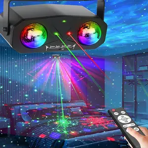Double Magic Ball Laser Light, KTV Bar Disco Dancing Singing Party Bouncy Light, Full Range Coverage Stage Light with Remote Control, Home Decor