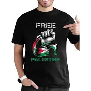 100% Cotton I Love Free Palestine Flag Save Gaza Strip Palestinian T-Shirt