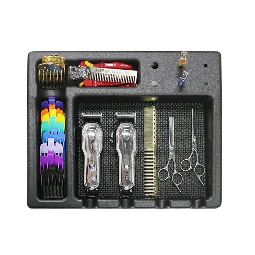 Single Layer Trimmer Attachment Organizer Drawer with Compartments, Barber Hair Cutting Organizer Tray Holder for Barber Hair Cutting Kit & Home Organization