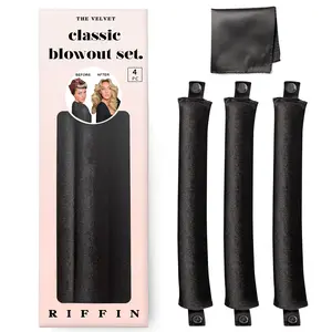 Overnight Heatless Hair Curlers, Velvet Foam Sponge Curling Rods, No Damage No Heat Hair Rollers, Soft Flexible Sleeping Curlers for Long Short Hair Daily Hairstyle Styling