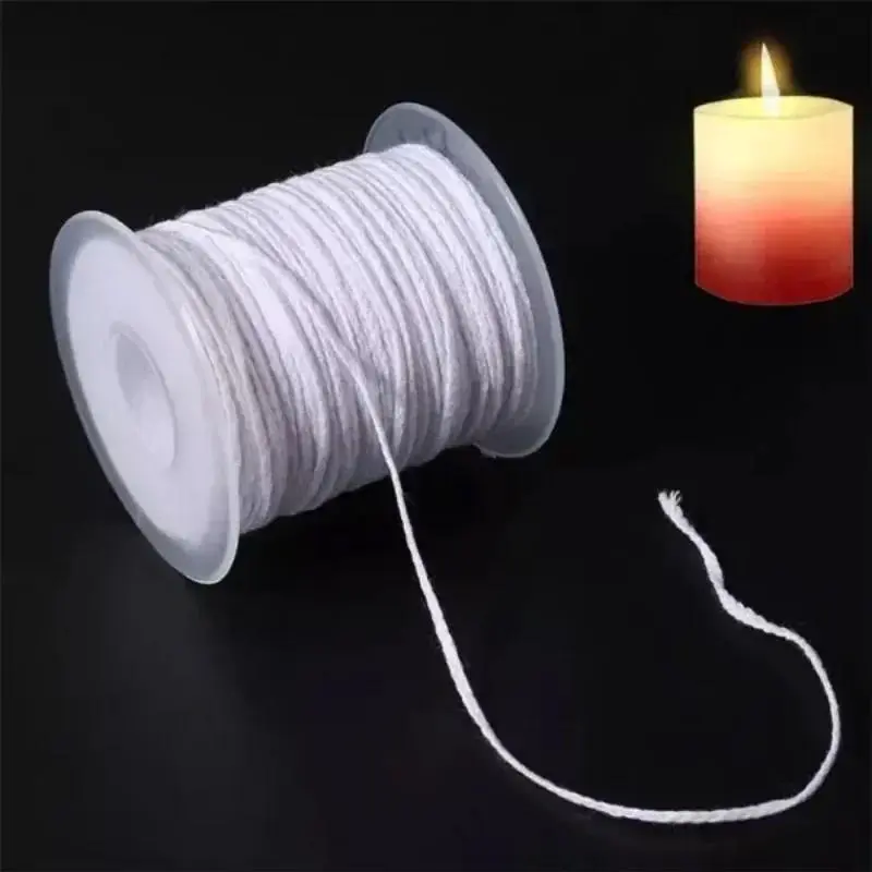 1 Roll 200 Feet Candle Wick, 61m Cotton Core Wax Candle Wicks, Ideal for DIY Candle Making, Flexible Handmade Craft Supplies, Candle Accessories