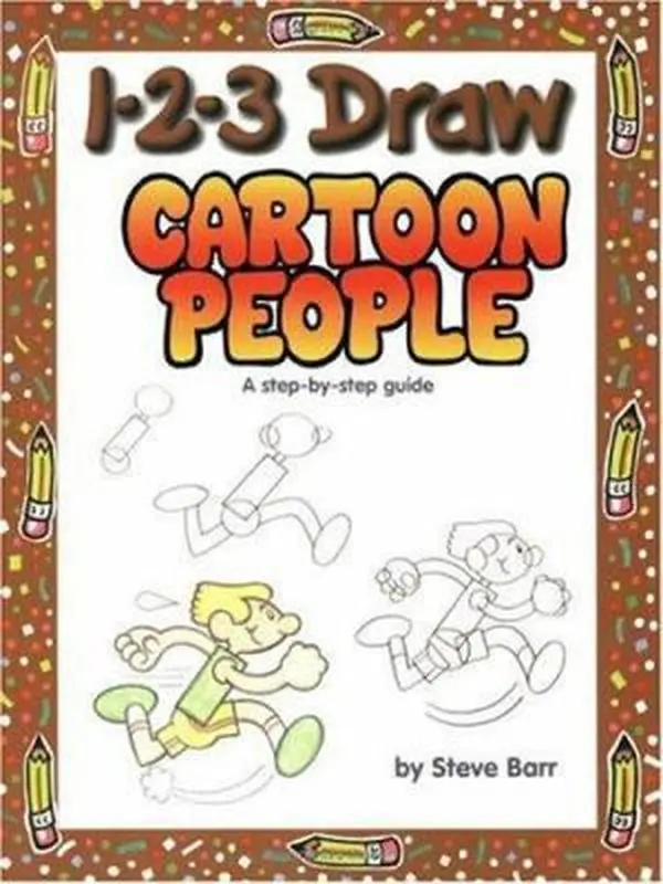 USED Book - 1-2-3 Draw Cartoon People: A Step-by-Step Guide by Steve Barr (Paperback) - english