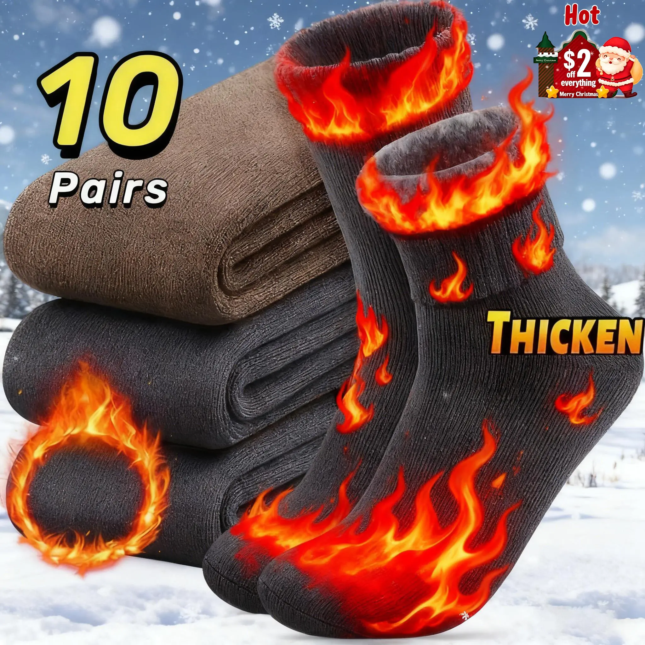 3/10 Pack Men's Warm Snow Socks - Thickened Fleece Boot Socks Soft Fluffy Gift for Men Outdoor Casual gift 3/10 Pack Men's Warm Snow Socks - Thickened Fleece Boot Socks Soft Fluffy Gift for Men Outdoor Casual gift