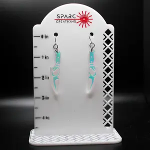Ghost Face Iridescent Knife Earrings