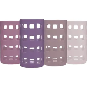 Glass Water Bottle Sleeves - 4-Pack of Protective Holders 32 oz Capacity - Anti-Slip Protection for Beverage Containers - Insulating Carriers for Smoothies and Juices (Desert Sunset Pinks)