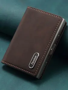 Luxury Faux Leather Card Slot Wallet Card Slots Pocket Magnet Organ Style Card Box Credit Card Holder Business Card Holder Pressing The Button Automatically Ejects The Card For Unisex Relatives Friends And Elders Holiday Gift