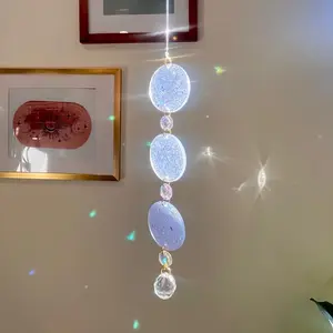 Boho Vibes Opalescent Suncatcher with Crystal Prism | Holographic | Trendy Home Decor | Crystal Sun Catcher