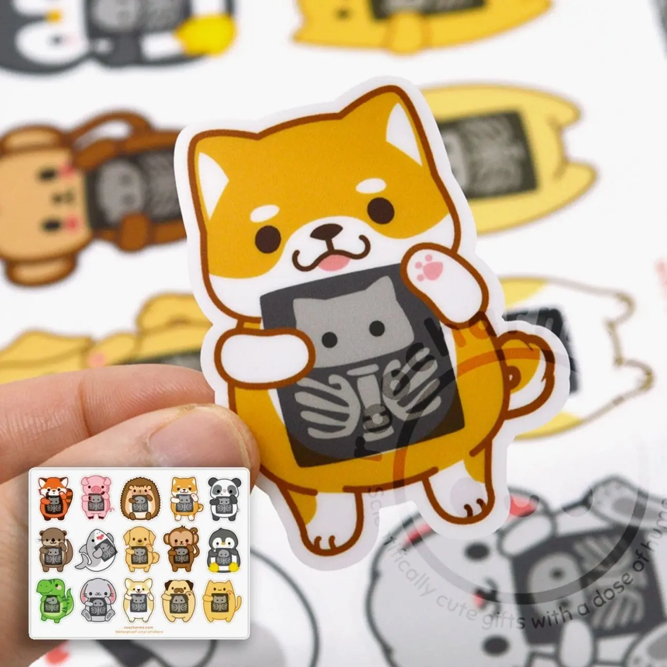 Set of Radiology Animal Waterproof Vinyl Stickers for X-Ray Techs, Radiologists, RDMS, Vet Techs, Veterinarians, Nurses, Emergency Medicine