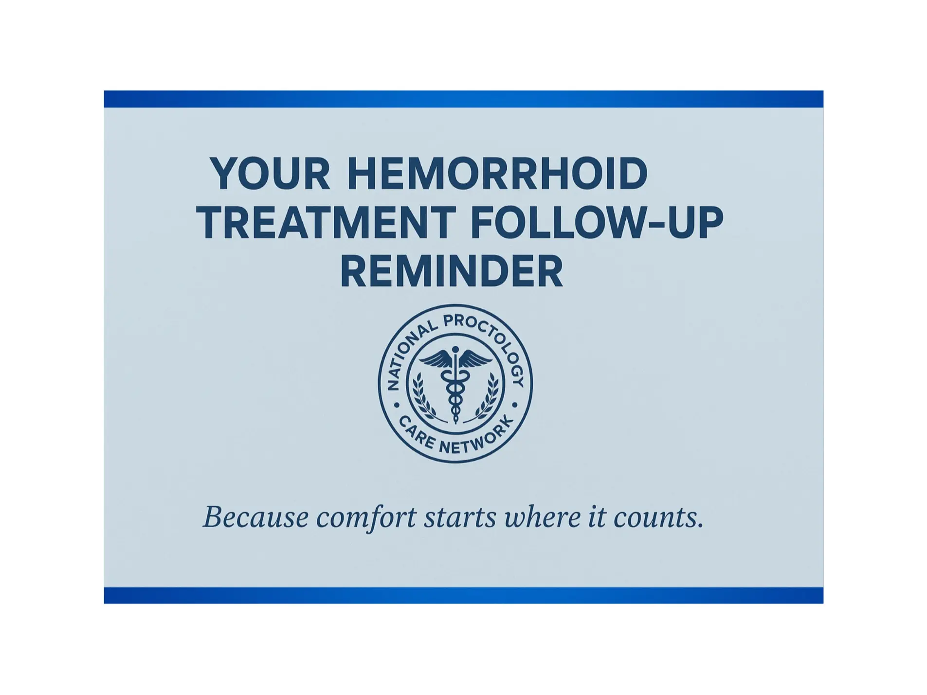 Anonymous Funny Greeting Card - Official-Looking National Proctology Care Network Hemorrhoid Treatment Follow-Up Medical Reminder, Novelty Gag Prank Toy, Greeting Cards